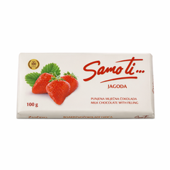 Samo ti Alpenmilchschokolade mit Erdbeerfüllung Zveco 100g