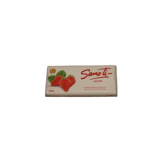 Samo ti Alpenmilchschokolade mit Erdbeerfüllung Zveco 100g